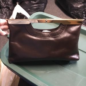 Brown Leather Clutch